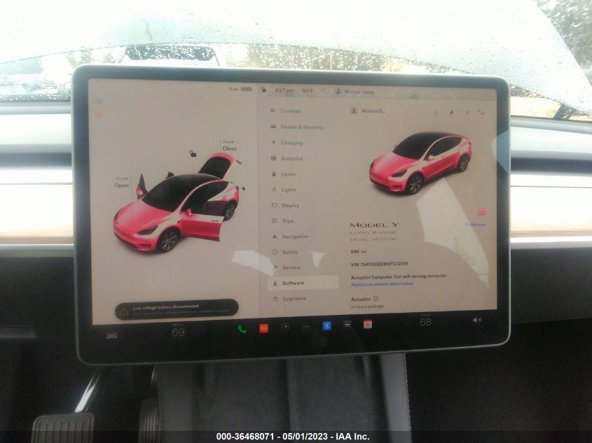 2022 TESLA MODEL Y LONG RANGE - 7SAYGDEE8NF572519