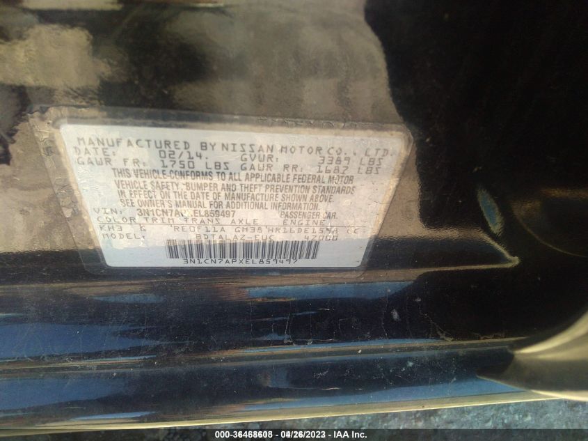 2014 NISSAN VERSA S PLUS - 3N1CN7APXEL859497