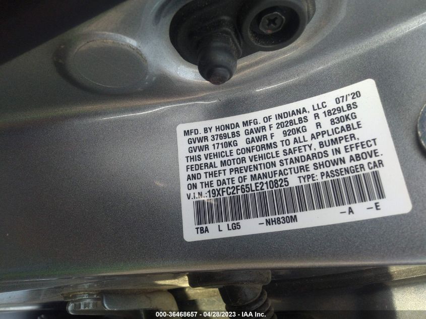 2020 HONDA CIVIC SEDAN LX - 19XFC2F65LE210825