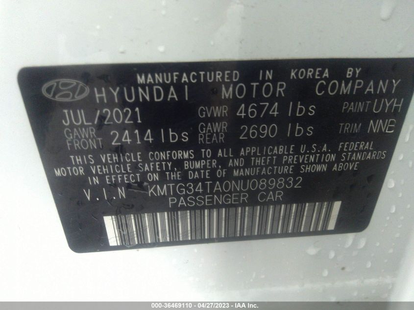 2022 GENESIS G70 2.0T - KMTG34TA0NU089832