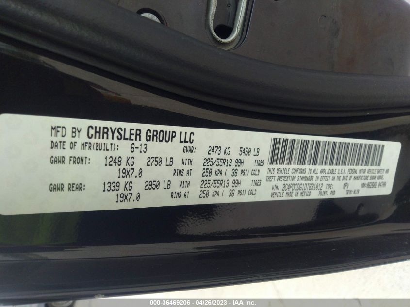 2013 DODGE JOURNEY CREW - 3C4PDCDG1DT691012
