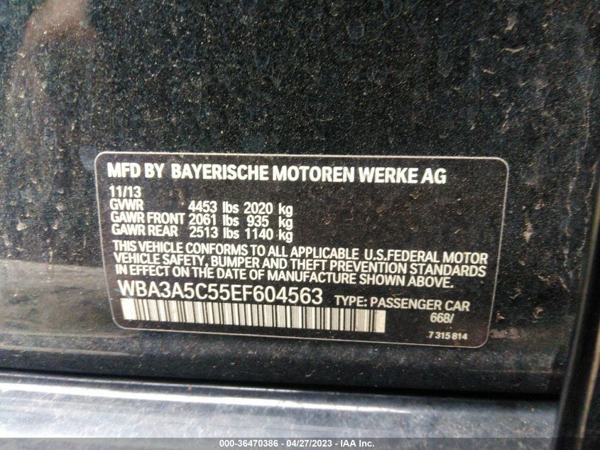 2014 BMW 3 SERIES 328I - WBA3A5C55EF604563