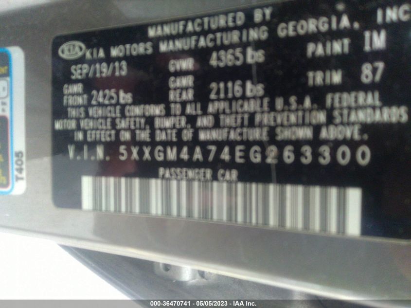 2014 KIA OPTIMA LX - 5XXGM4A74EG263300