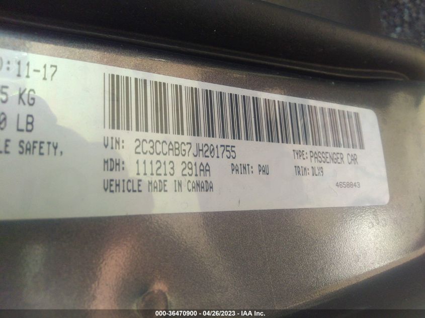 2018 CHRYSLER 300 300S - 2C3CCABG7JH201755