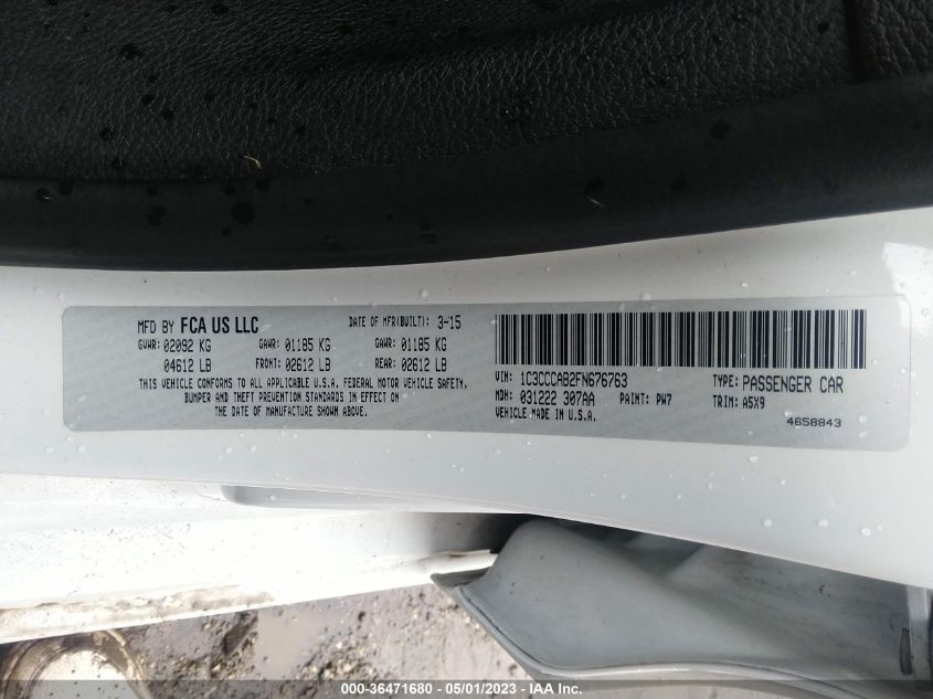 2015 CHRYSLER 200 LIMITED - 1C3CCCAB2FN676763