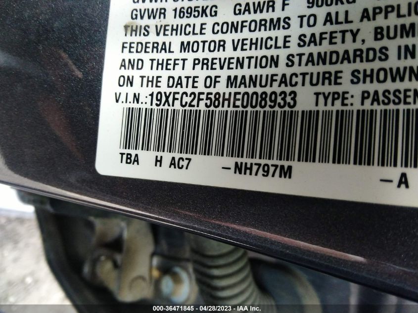 2017 HONDA CIVIC SEDAN LX - 19XFC2F58HE008933