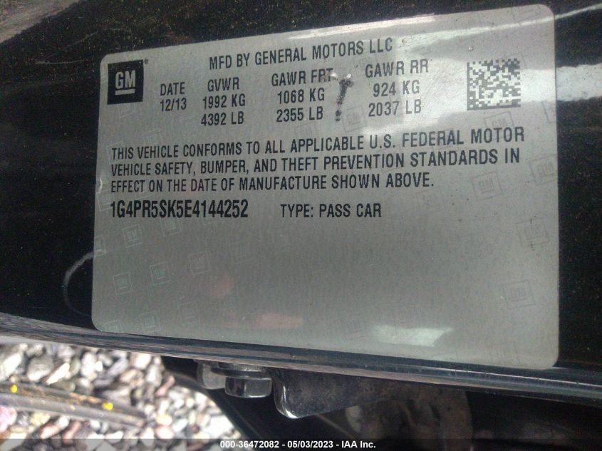 2014 BUICK VERANO CONVENIENCE GROUP - 1G4PR5SK5E4144252