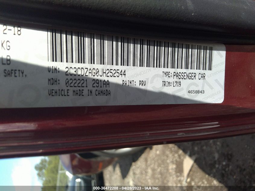 2018 DODGE CHALLENGER SXT - 2C3CDZAG0JH252544