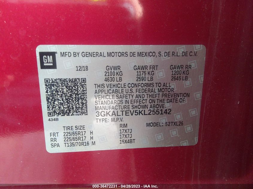 2019 GMC TERRAIN SLE - 3GKALTEV5KL255142