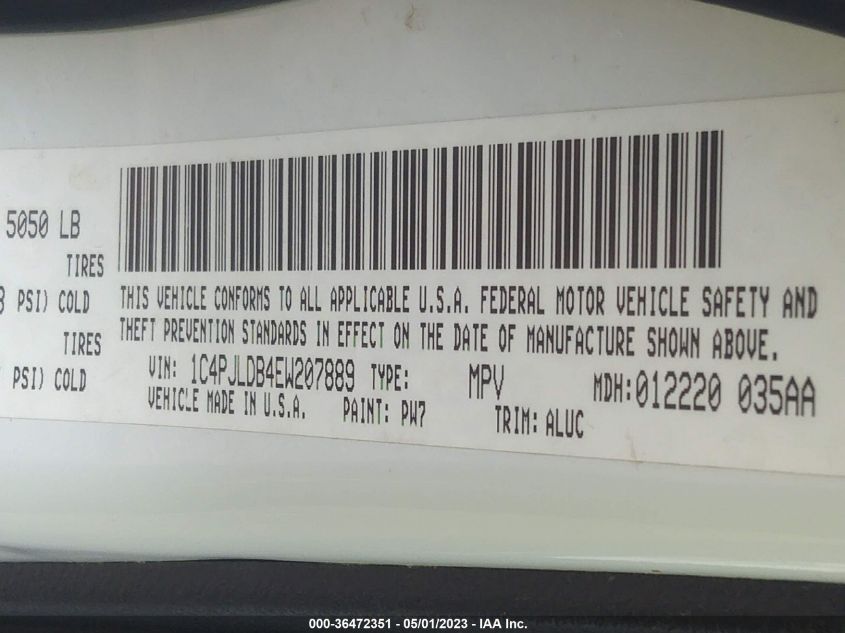 2014 JEEP CHEROKEE LIMITED - 1C4PJLDB4EW207889