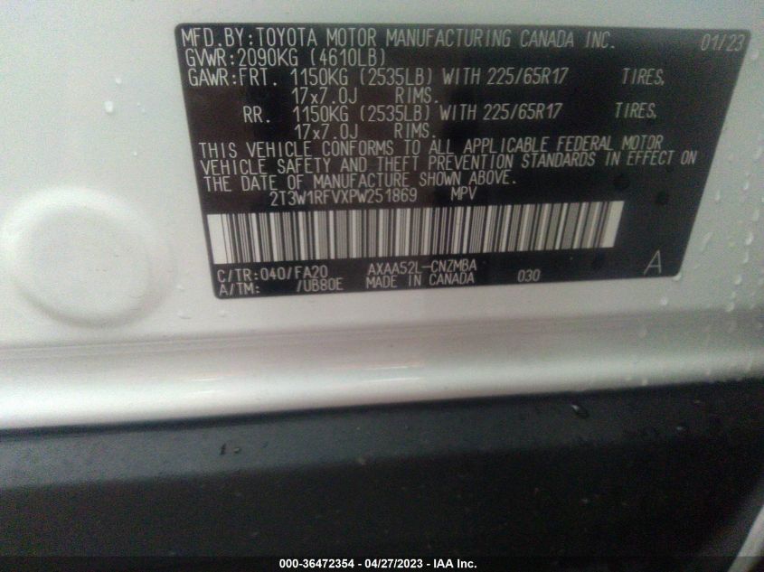 2023 TOYOTA RAV4 XLE - 2T3W1RFVXPW251869