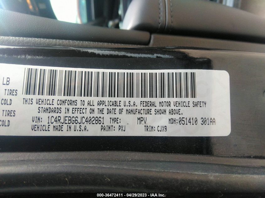2018 JEEP GRAND CHEROKEE LIMITED - 1C4RJEBG6JC402861