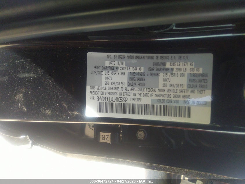 VIN 3MVDMBCL4LM105292 2020 MAZDA CX-30 SELECT PACKAGE