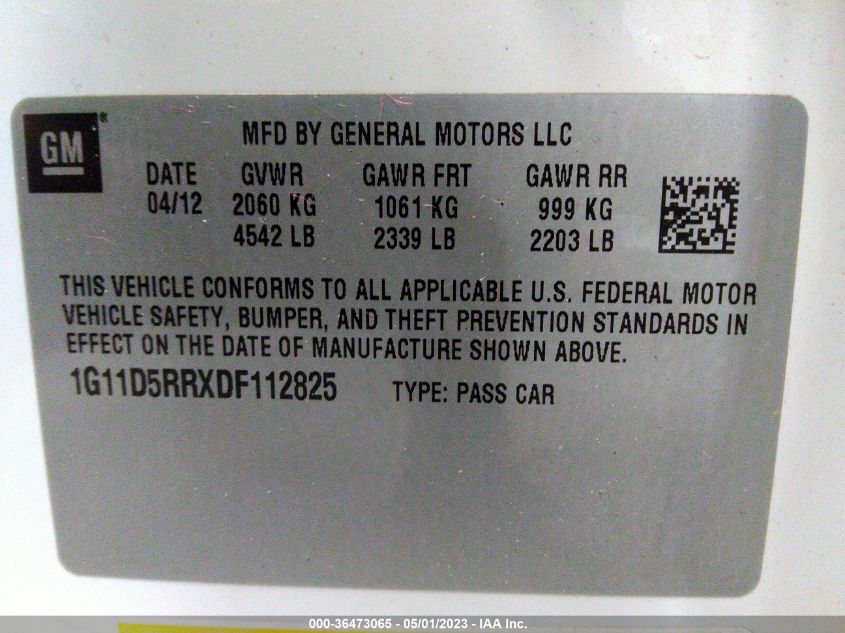 2013 CHEVROLET MALIBU ECO - 1G11D5RRXDF112825