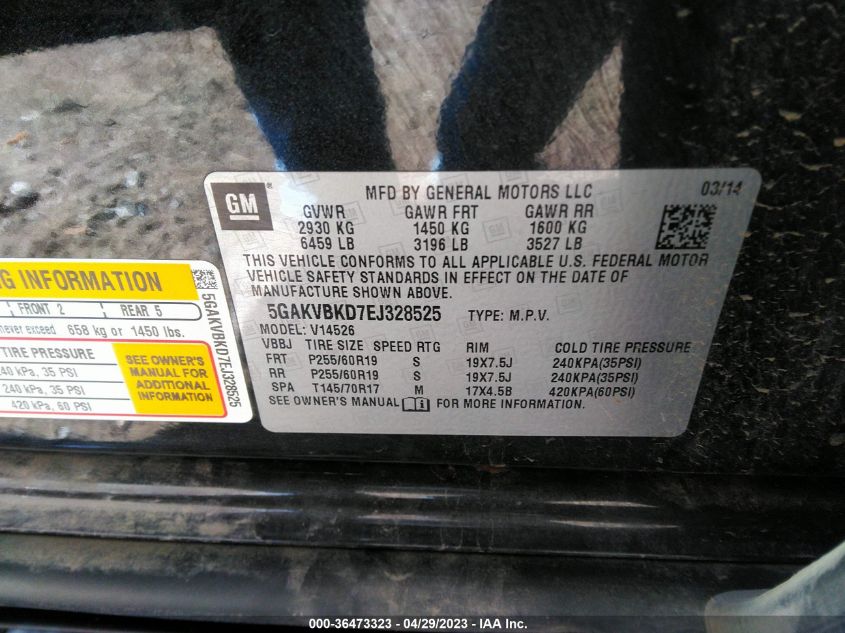2014 BUICK ENCLAVE LEATHER - 5GAKVBKD7EJ328525