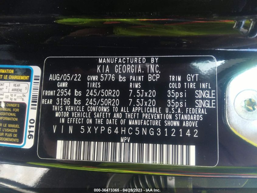 2022 KIA TELLURIDE S - 5XYP64HC5NG312142