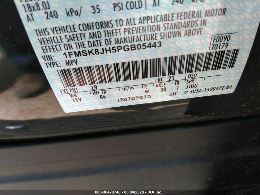 2023 FORD EXPLORER TIMBERLINE - 1FMSK8JH5PGB05443