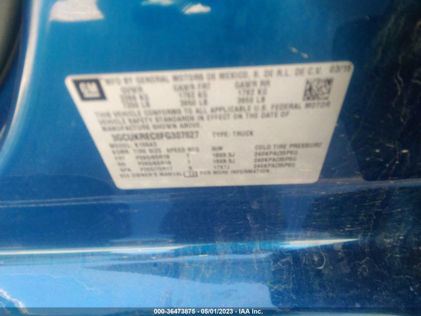 2015 CHEVROLET SILVERADO 1500 LT - 3GCUKREC8FG307827