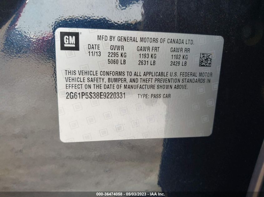 2014 CADILLAC XTS PREMIUM - 2G61P5S38E9220331