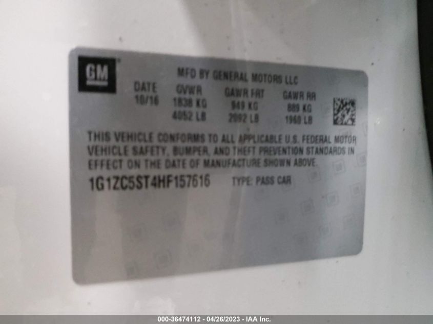 2017 CHEVROLET MALIBU LS - 1G1ZC5ST4HF157616