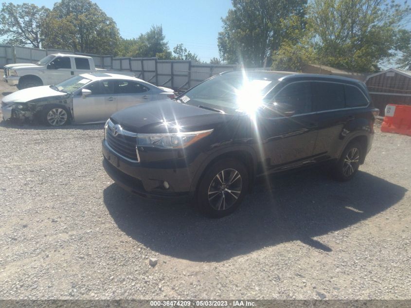 2016 TOYOTA HIGHLANDER XLE - 5TDJKRFH3GS344381