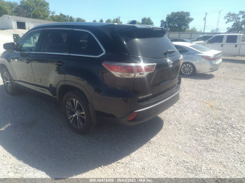 2016 TOYOTA HIGHLANDER XLE - 5TDJKRFH3GS344381