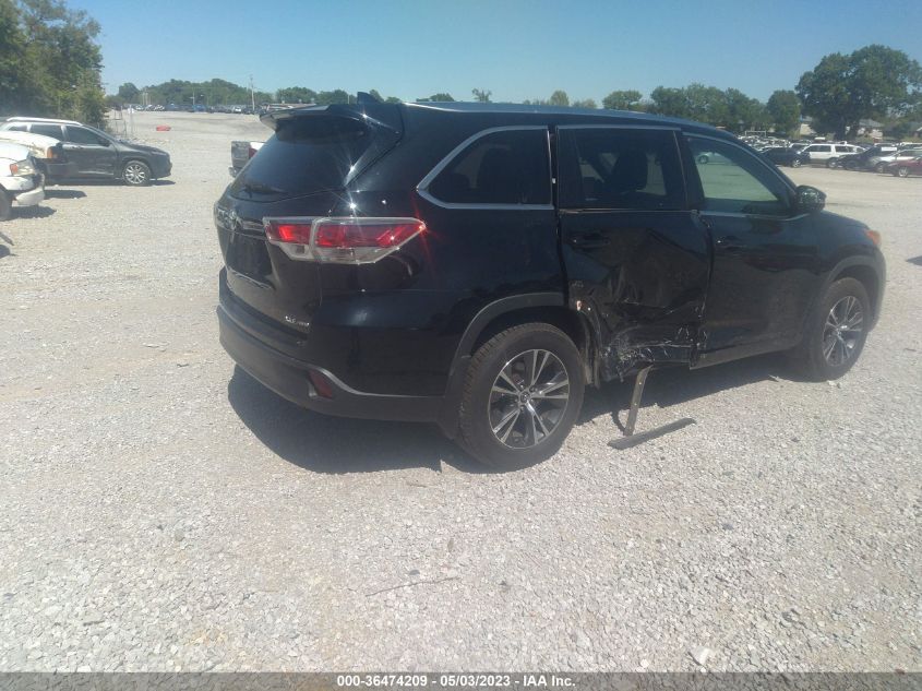 2016 TOYOTA HIGHLANDER XLE - 5TDJKRFH3GS344381