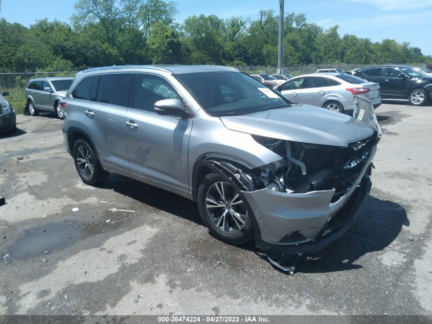 2016 TOYOTA HIGHLANDER XLE - 5TDKKRFH0GS156342