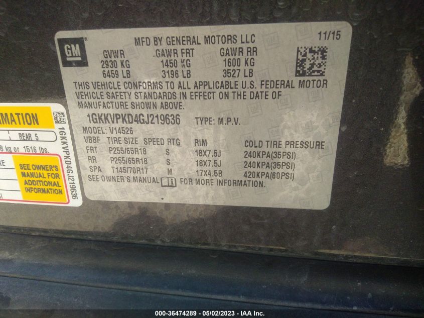 2016 GMC ACADIA SLE - 1GKKVPKD4GJ219636