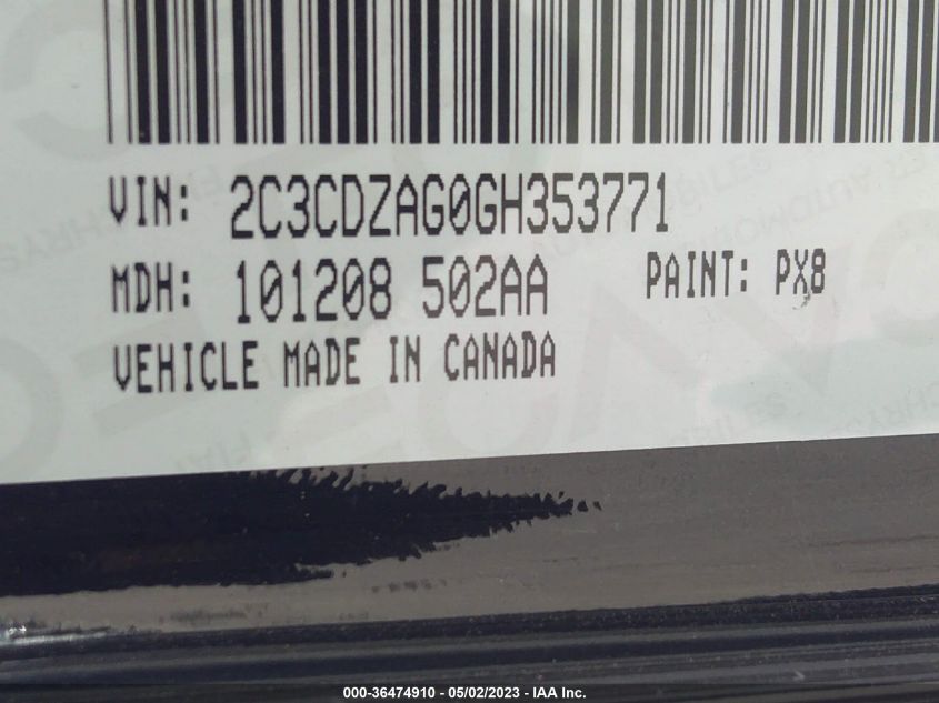 2016 DODGE CHALLENGER SXT - 2C3CDZAG0GH353771