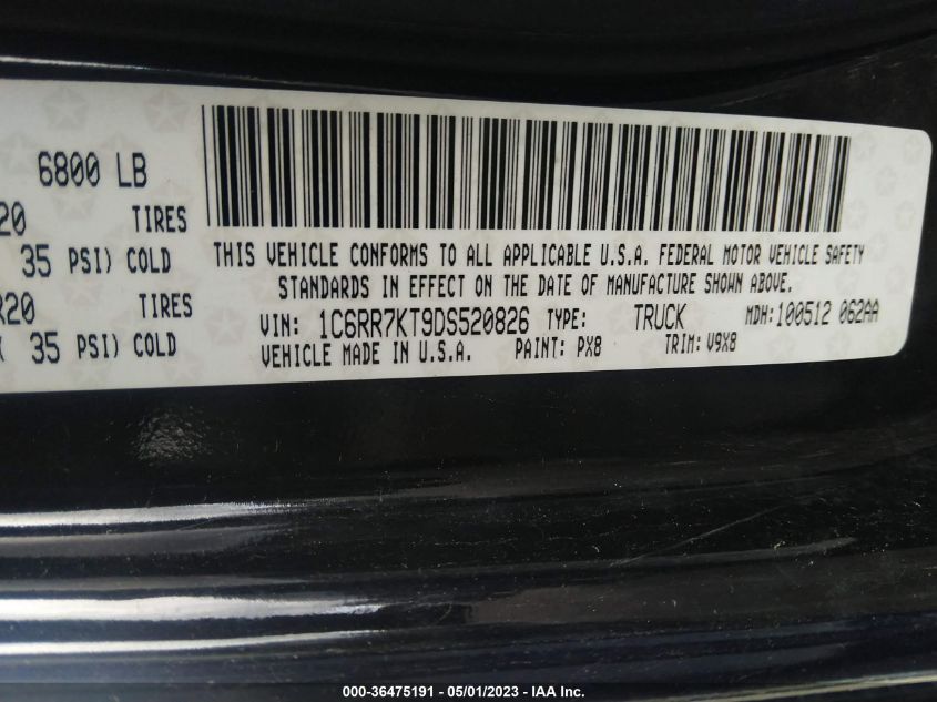 2013 RAM 1500 EXPRESS - 1C6RR7KT9DS520826