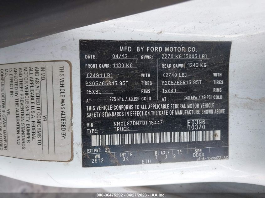 2013 FORD TRANSIT CONNECT XLT - NM0LS7DN7DT154471