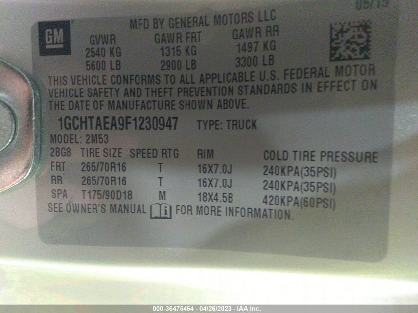2015 CHEVROLET COLORADO 4WD WT - 1GCHTAEA9F1230947