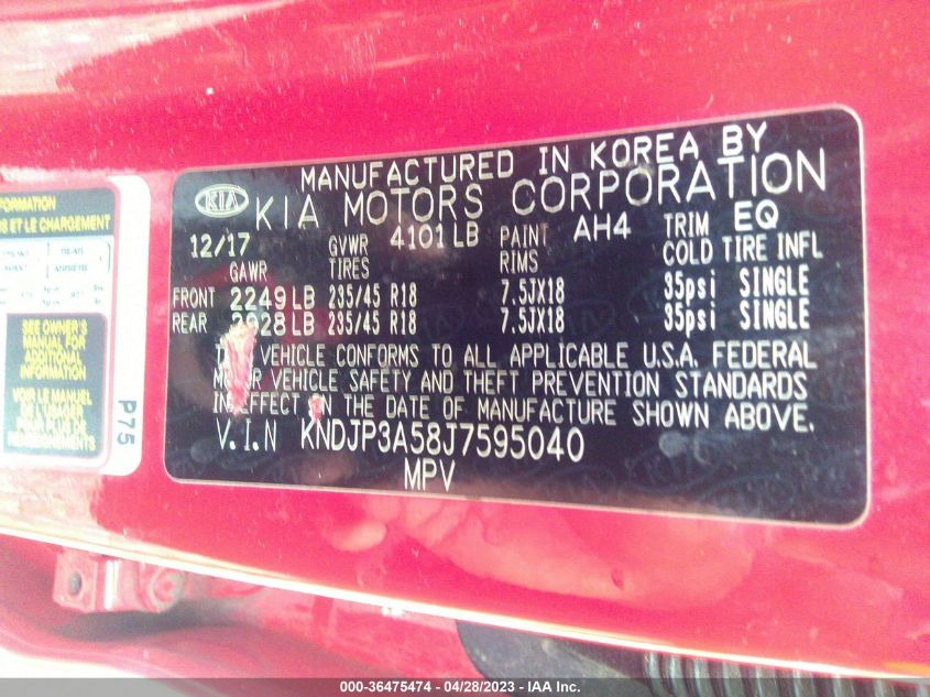 2018 KIA SOUL + - KNDJP3A58J7595040