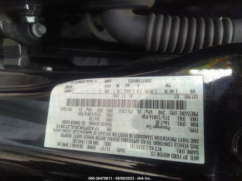 2018 FORD FOCUS SE - 1FADP3K28JL213815