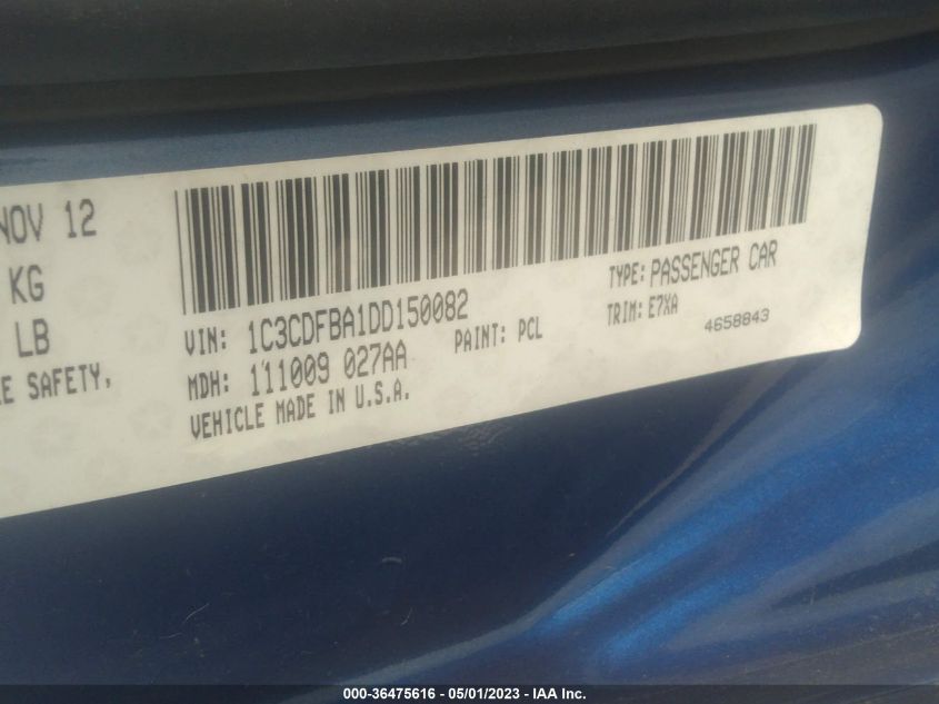 2013 DODGE DART SXT - 1C3CDFBA1DD150082