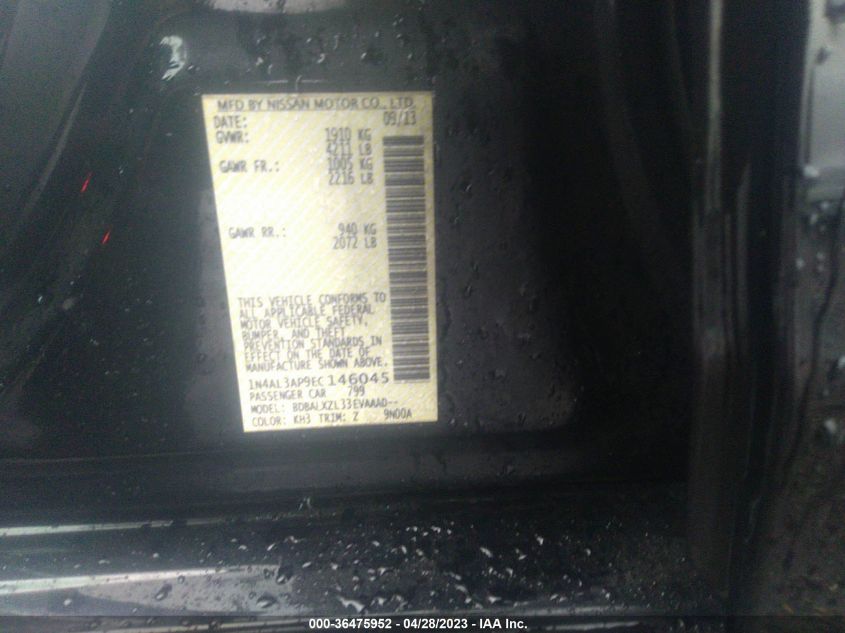 2014 NISSAN ALTIMA 2.5 SL - 1N4AL3AP9EC146045