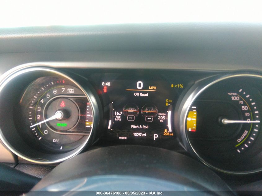 2022 JEEP WRANGLER 4XE UNLIMITED RUBICON 1C4JJXR60NW184507