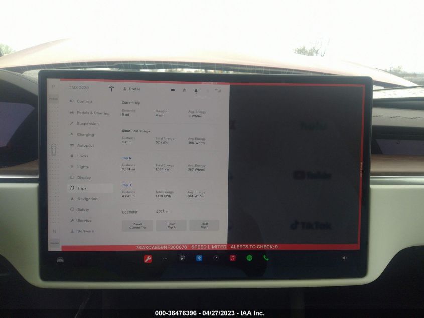 2022 TESLA MODEL X - 7SAXCAE59NF360878