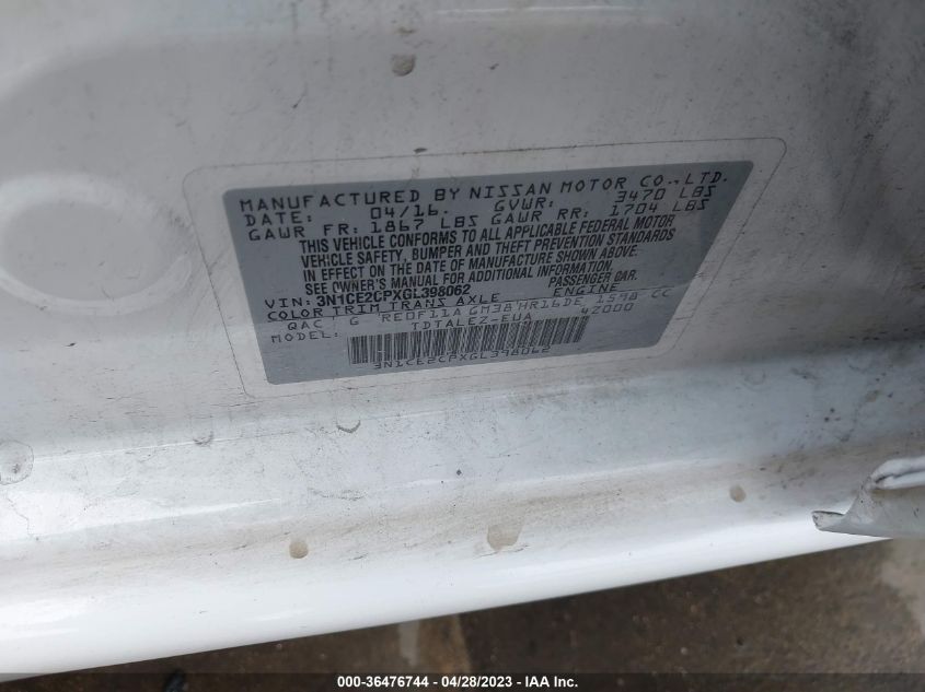 2016 NISSAN VERSA NOTE SL - 3N1CE2CPXGL398062