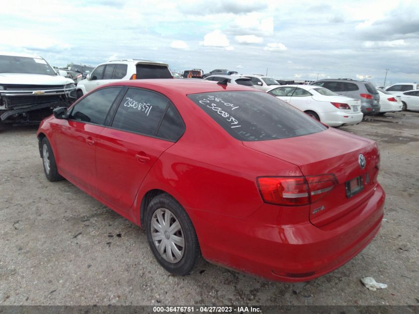 2015 VOLKSWAGEN JETTA SEDAN 2.0L S W/TECHNOLOGY - 3VW2K7AJ4FM284027