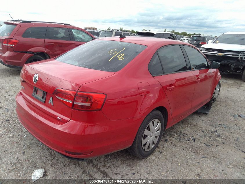 2015 VOLKSWAGEN JETTA SEDAN 2.0L S W/TECHNOLOGY - 3VW2K7AJ4FM284027