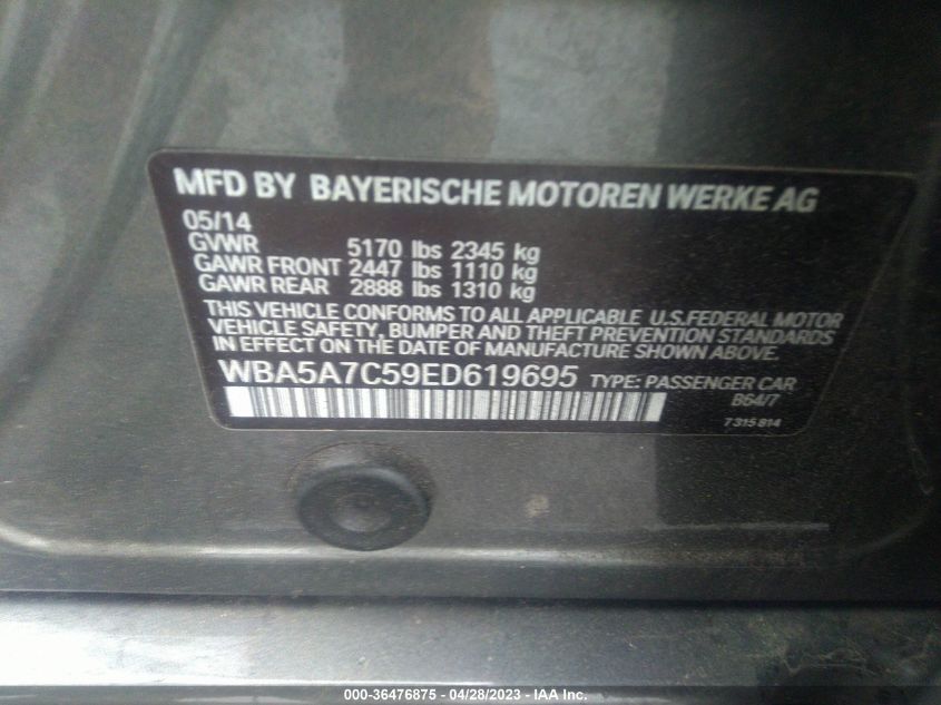 2014 BMW 5 SERIES 528I XDRIVE - WBA5A7C59ED619695