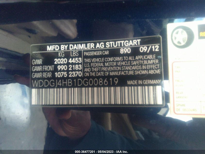 2013 MERCEDES-BENZ C-CLASS C 250 - WDDGJ4HB1DG008619