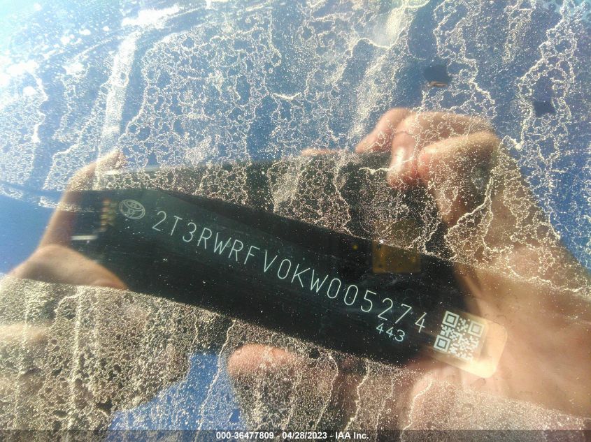 2019 TOYOTA RAV4 HYBRID XLE - 2T3RWRFV0KW005274