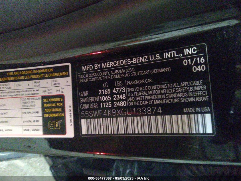 2016 MERCEDES-BENZ C-CLASS C 300 - 55SWF4KBXGU133874