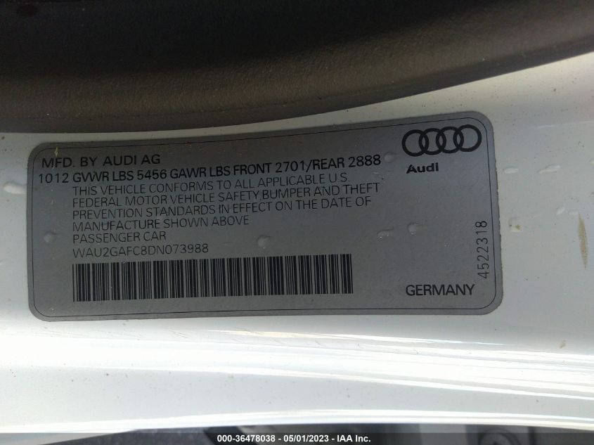 2013 AUDI A7 3.0 PRESTIGE - WAU2GAFC8DN073988