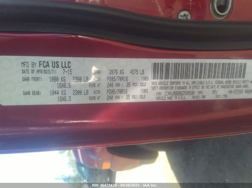 2016 JEEP PATRIOT SPORT - 1C4NJRBB8GD509584