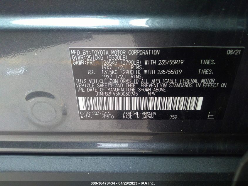 2021 TOYOTA RAV4 PRIME XSE - JTMFB3FV5MD060945