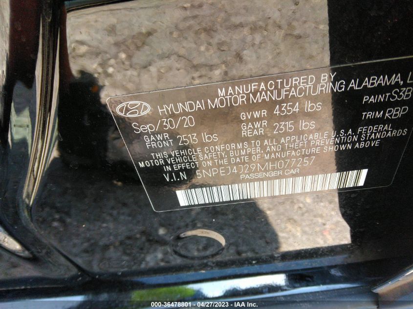 2021 HYUNDAI SONATA SEL PLUS - 5NPEJ4J29MH077257